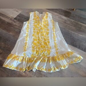 Yellow Floral Sleeveless Dress